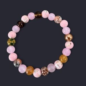 Dusty Rose Glass Bead Bracelet 8mm